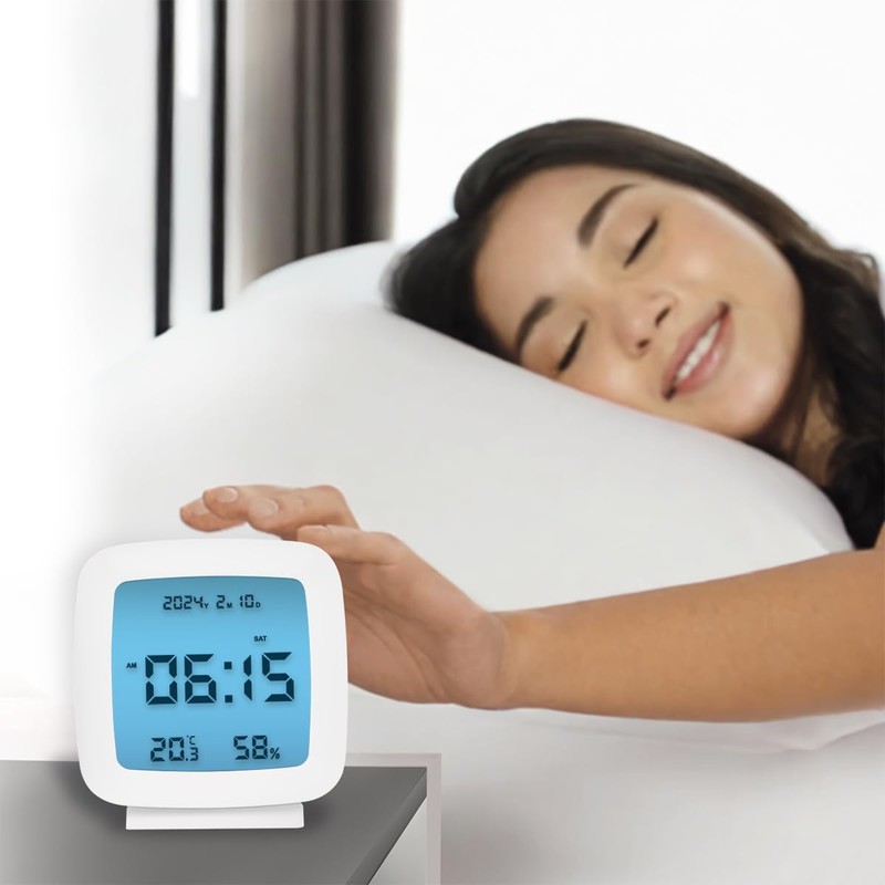 LogiLink SC0120 - Digital Alarm Clock, Temperature, Humidity, Snooze Function,