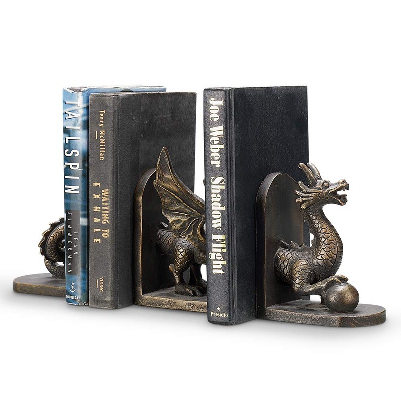 Mythical Dragon Bookend Trio