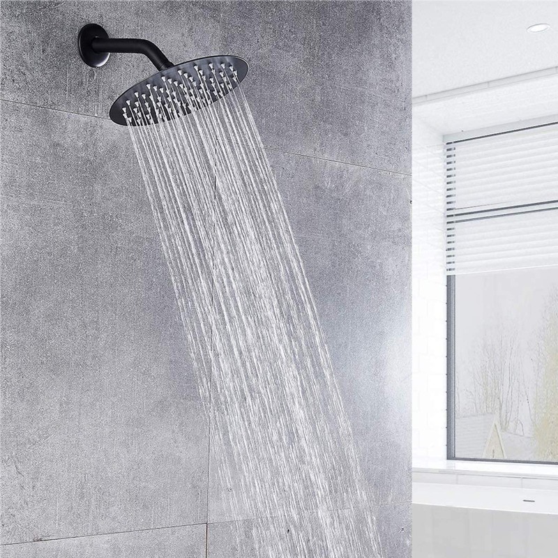 Drenky Shower Head Rain Shower Black 8 Inch Round Stainless