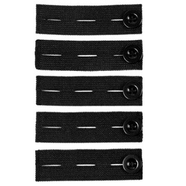 Rmeet Waist Extenders,Elastic Collar Extender 5 Pack Waist Button Extender Adjustable Pregnancy Waistband Extender for Trouser Black