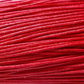 Cotton Cord Waxed 2mm Wide / 5m Long Rattail Knotting Thread Craft Bracelet Making, Jewellery (Red)
