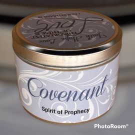 Abba Oil COVENANT CANDLE SCRIPTURE TIN - "THE GREATEST OF THESE IS LOVE"