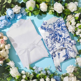 Berlune 6 Pcs Something Blue Before I Do Bride Bridesmaids Robe Set Wedding Getting Ready Blue Floral Bachelorette Party Robes Beach Pool Swimsuit