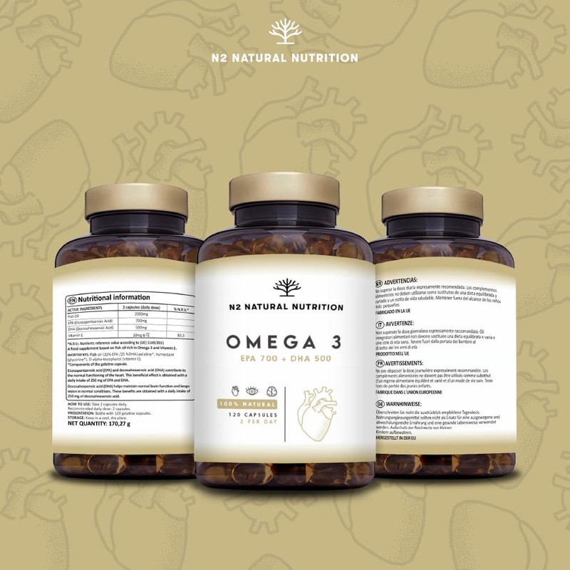 N2 Natural Nutrition Omega 3 Fish Oil 2000mg Capsules. Super