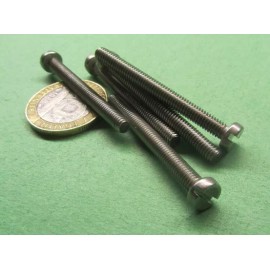 Basic Zinc Plated Cheese Head Slotted Machine Screw M4 x 0.7 x 40 mm, 100 Pcs