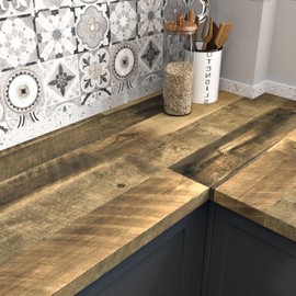 WESTICK 36" x 120" Large Wood Conatct Paper Self Adhesive Counter Top Vinyl Wrap Kitchen Waterproof Brown Wood Wallpaper Peel and Stick Countertops for Tables Desk Covers Cabinets Dresser Camper