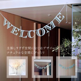 WELCOME Stripe Letter Banner (Matte Blue)