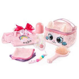 BABESIDE 8Pcs Baby Doll Clothes Set, Reborn Baby Doll Accessories for 17-22 Inches Dolls, Baby Doll Care Set with Towel, Doll Bottle, Magnetic Pacifier, Comb for Reborn Baby Doll Girl Toy Gift