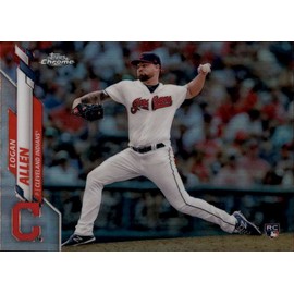 2020 Topps Chrome Refractors #155 Logan Allen Cleveland Indians Rookie Baseball Card