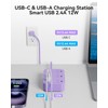 Small Purple Extension Cord 5FT, Cute Extension Cord with 3