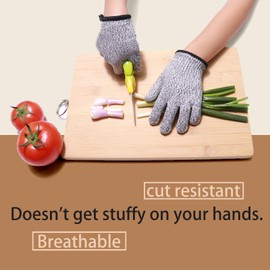 SHUOGUO Cut Resistant Gloves for Kids XXS (3-4 Years), Level 5 Protection Safety Kitchen Cuts Gloves for Fishing, Wood Carving and Whittling