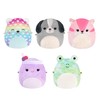 Micromallows Squishmallows Original Plush 5-Pack - Chipmunk, Frog, Bear, Smoothie,