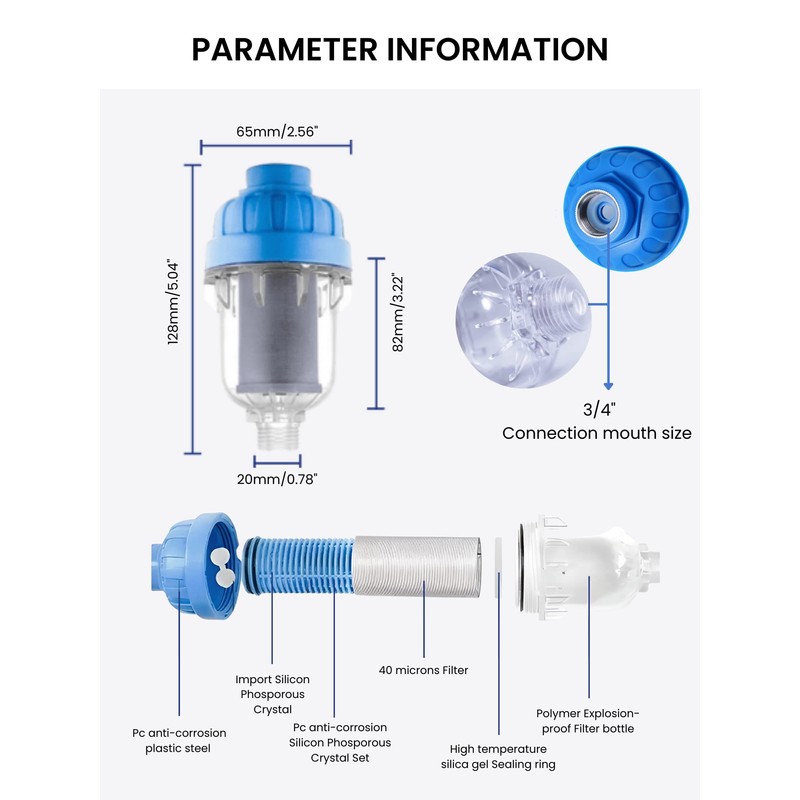 Water Sediment Pre Filter (40Micron - 3/4") SUS304 Stainless Steel