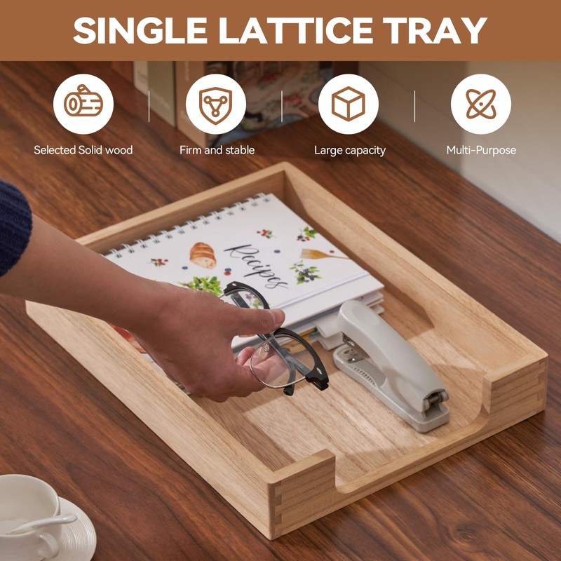KIRIGEN Wood Letter-Size Tray Single-Tier Wooden Tones Collection Front-Load Documents