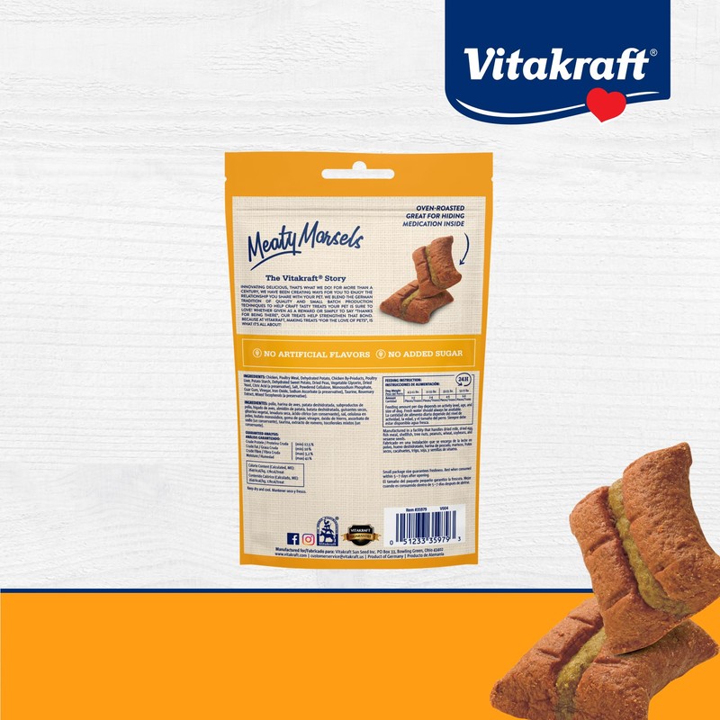 Vitakraft Meaty Morsels Chicken Recipe with Sweet Potatoes Treats for