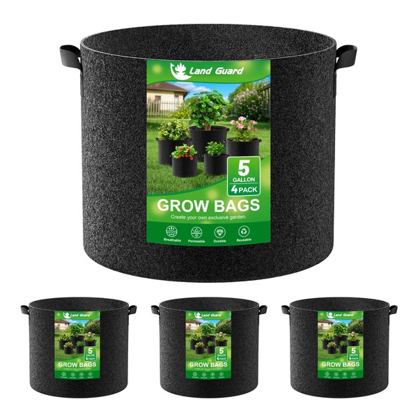 Land Guard Land Guard 4-Pack Fabric Grow Bags 5 Gallon,