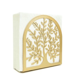 Napkin Holder for Tables, Tree of Life Design Modern Metal Napkin Holder for Home Kitchen and Picnic Party, Gold
