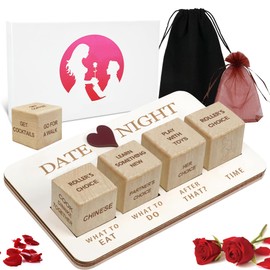 Date Night Dice, Couples Gift Ideas Wooden Decision Dice, Romantic Date Night Couples Games with Pouch Storage,Novelty Date Night Ideas,Valentine's Day Gifts for Girlfriend or Boyfriend