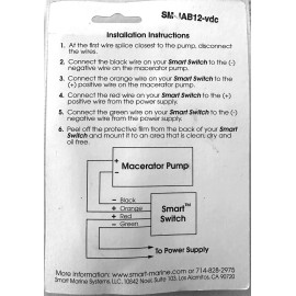 Smart Marine Systems SM-JAB12-VDC M-T12-VDC Macerator Pump Smart Switch - NEW