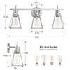 HAHZT Industrial Bathroom Vanity Lights: 3-Lights Silver Brushed Nickel Vintage