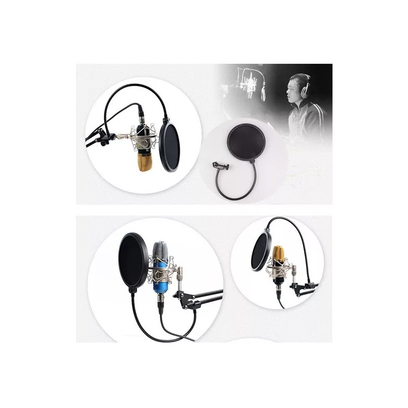 TECHTONGDA 5" Microphone Wind Screen Mask Gooseneck Filter Studio Tool