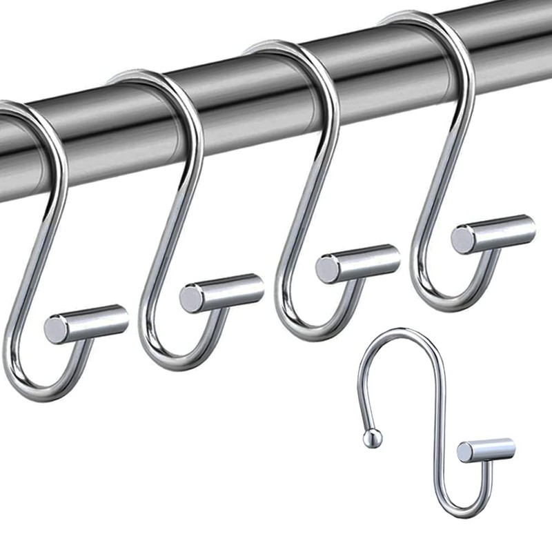 Gracelife Shower Curtain Hooks,Set of 12 Rust Resistant Metal Shower