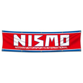 NISMOS Flag,2x8ft Racing Car Banner with 10 Brass Grommets for Garage Shop Wall Decor Flags