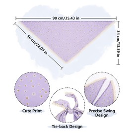 3Pcs Floral Hair Bandanas Head Kerchief for Women Girls Chiffon Hair Scarf Headband Bandana Boho Daisy Lace Head Scarf (Lace Trim sunflowers(yellow/white/purple))