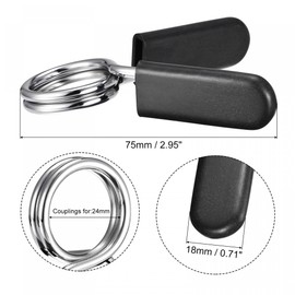 sourcing map Spring Clip Collars, 4pcs 24mm Gym Weight Bar Barbell Spring Collar Clip Dumbbell Lock Clamp Tool