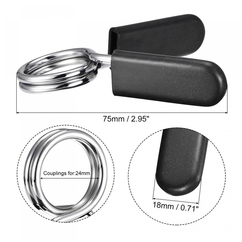 sourcing map Spring Clip Collars, 4pcs 24mm Gym Weight Bar