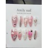 Heart, Cloud [Handmade Nail Tip] Emily Nail - Short Oval
