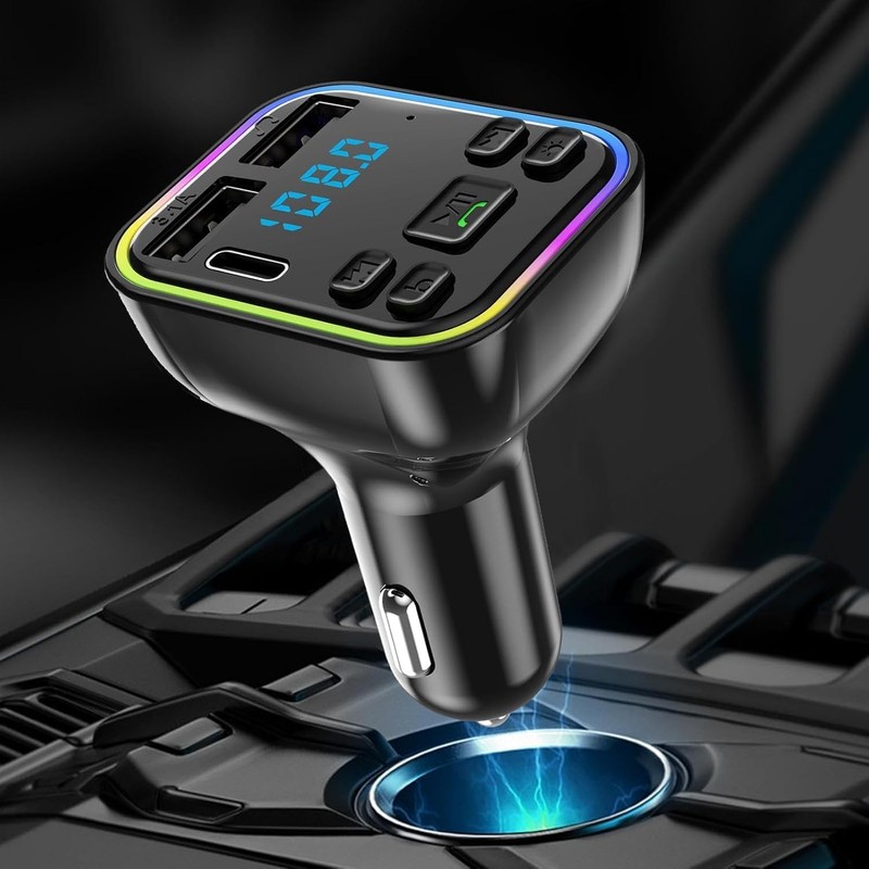 Car Bluetooth Transmitter,5.3 FM Bluetooth Adapter,PD 20W & QC 3.1