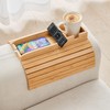 GEHE Bamboo Couch Cup Holder, Anti-Spill Sofa Arm Tray, Natural