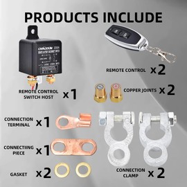 Kill Switch for Car, CNAODUN Remote Battery Disconnect Switch,Upgrade Car Kill Switch Anti Theft DC 12V 250A Remote Control with 2 Keys for Truck RV ATV Marine Boat Auto