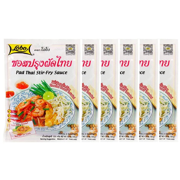 Lobo Pad Thai Stir-fry Sauce 4.23 oz (6 Packs)