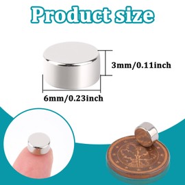 MIN CI 200 Pack Extra Strong Magnets 6x3mm Fridge Magnets, Neodymium Magnets, Tiny Magnets, Small Magnets For Crafts, Round Magnets For Photos, Notice Board Magnets, Mini Magnets