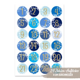 Papierdrachen 24 Advent Calendar Number Stickers – No. 26 – Stickers 4 cm – for Crafts and Decorating