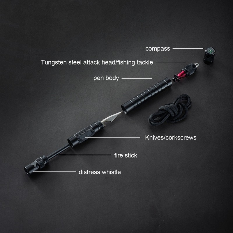 Multi Tool Pen Multifunctional Portable Tungsten Steel Head Aluminum Alloy