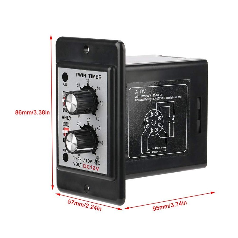Twin Timer Relay On Off Knob Control Time Switch (DC12V)