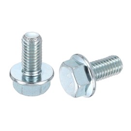 sourcing map 10pcs M8-1.25 x 16mm Metric Flange Hex Cap Bolt Fully Thread DIN 6921 Flanged Bolts Hexagon Screws Carbon Steel Zinc Plated Blue/White