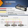Nilight 8PCS Led Strobe lights 12LED Amber White Emergency Light