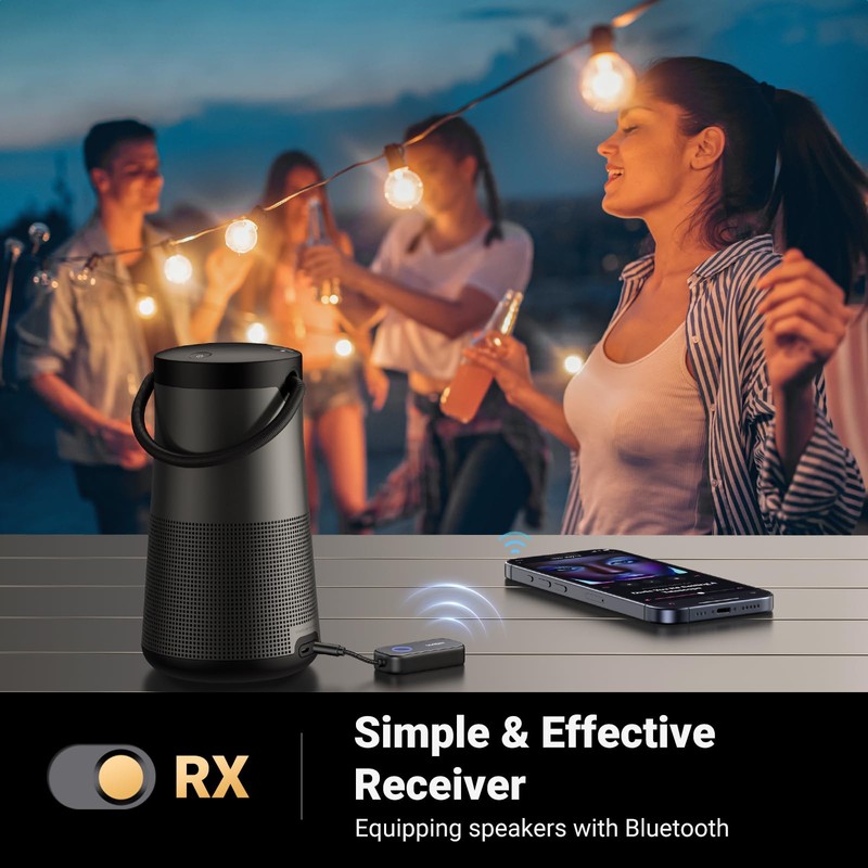 UGREEN Bluetooth 5.2 Transmitter Receiver, 28H Long Playtime, Dual Connection,