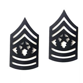 U.S. Army Command Sergeant Major Black Metal Rank (pair)