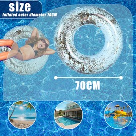 Pool Inflatables Swimming Ring Rubber Rings for Kids,70cm Light Blue Sequins Inflatable Pool Water Toys,Inflatable Pool Floats Swim Tubes Rings for Girls Boys Women Men Summer Party Beach Water Sports
