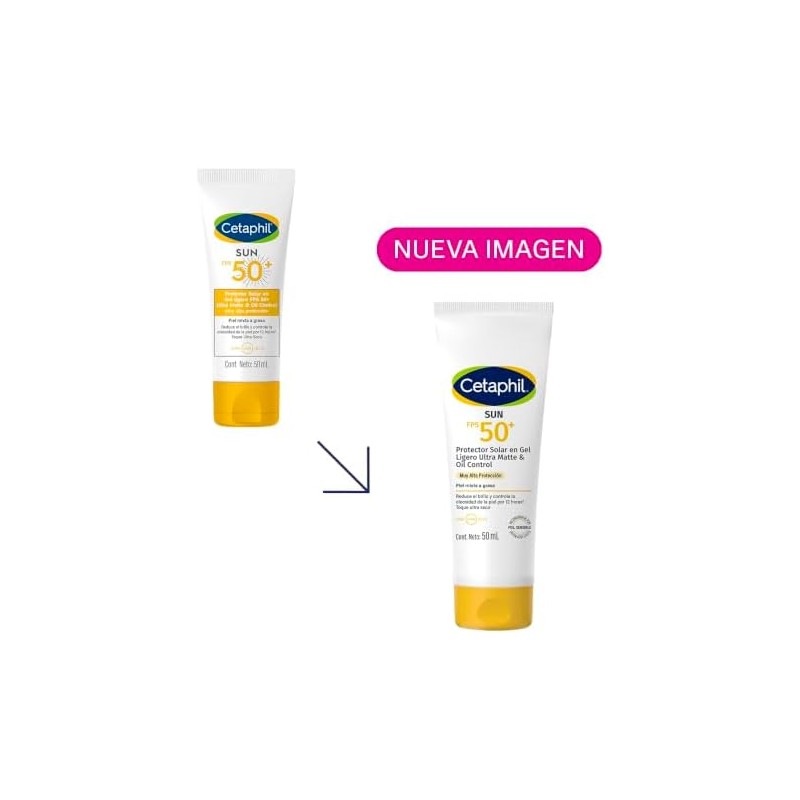 Cetaphil Sun FPS 50 Gel Ligero Ultra Matte Control Brillo