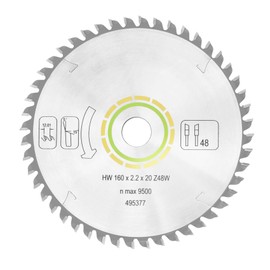 495377 491952 for festool Track Saw Blade 160mm（6 1/4"）, 2.2mm, 20mm, 48T, ATB Fit for festool TS 55, TSC 55, ATF 55 E, HK 55, HKC 55 Track Saw Plunge Cut Saws 2-Year Warranty