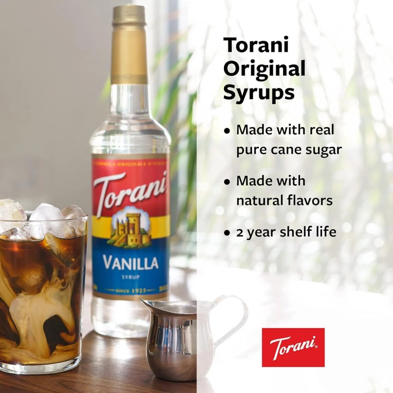 Torani Peach Syrup Pack Of 4 Flavorful Drink Enhancer For