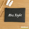 Huuraa Kulturbeutel Mrs. Right Schriftzug Geschenk 1 Liter Charcoal Filz