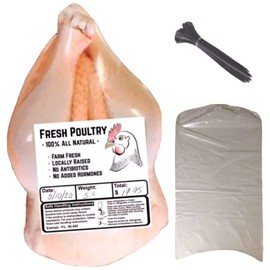 Poultry Shrink Bags- 50 Clear 10"x16" for Chickens or Rabbits / 50 zip ties/Made in the US