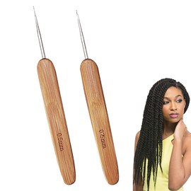 Crochet Needle 2PCS Crochet Hooks Multipurpose Dreadlock Accessories Portable Crochet Hook for Bamboo Braid Craft Tool Accessories （0.5mm+0.75mm）
